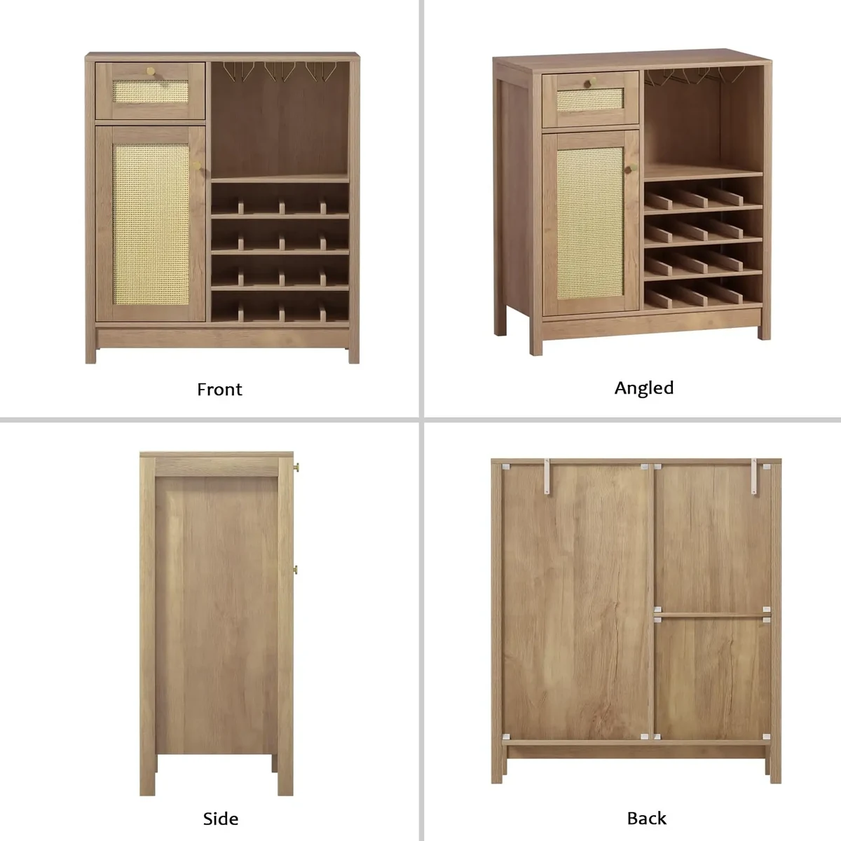 Farmhouse Rattan Coffee Side Wine Rack