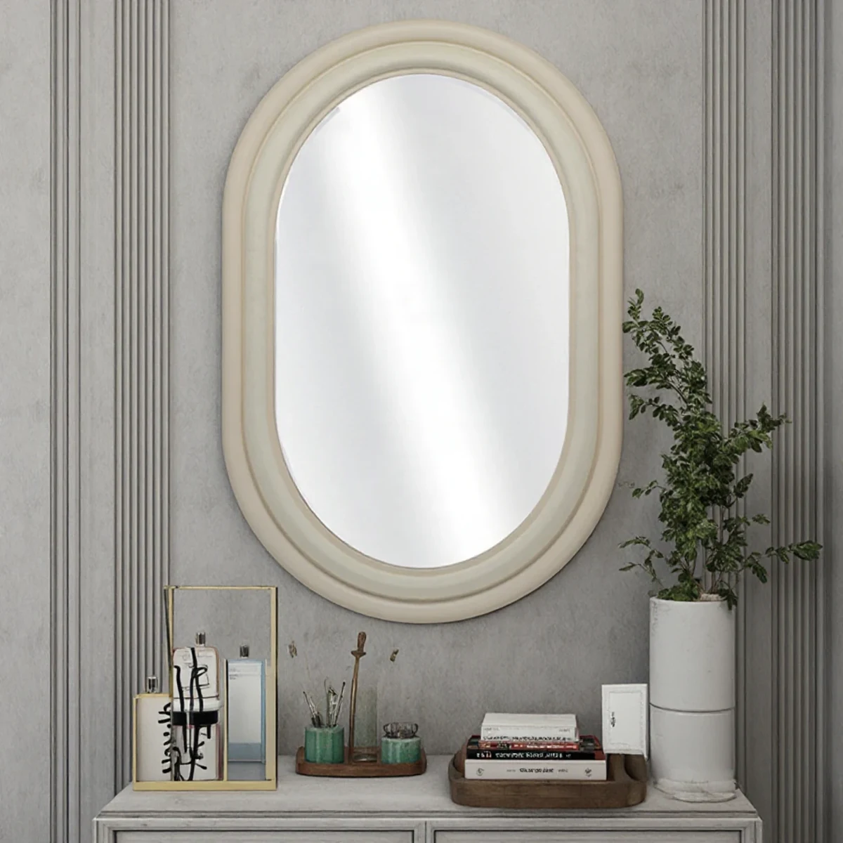 Antique Solid Wood Wall Mirror