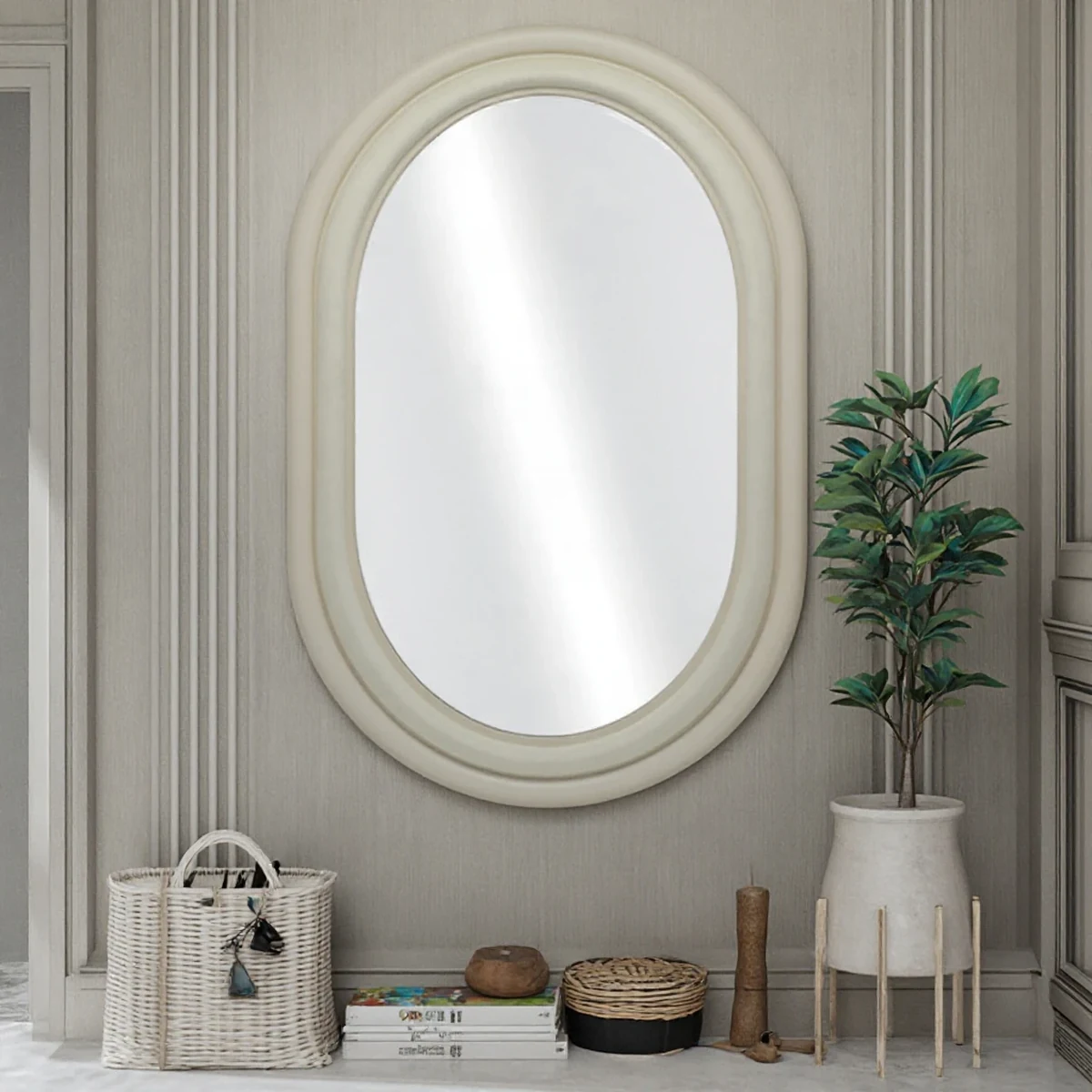 Vintage Solid Wood Wall Mirror