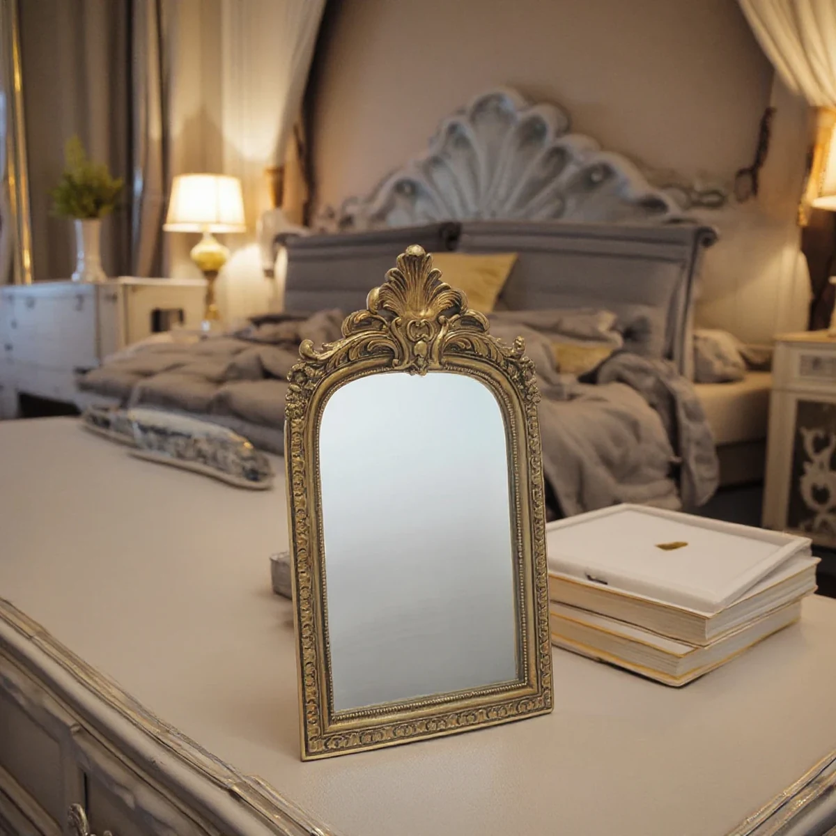 European Resin Tabletop Vanity Mirror