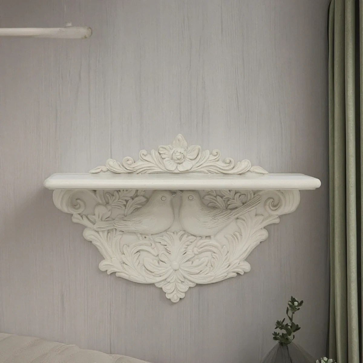 European Solid Wood Floating Floating Wall Shelf