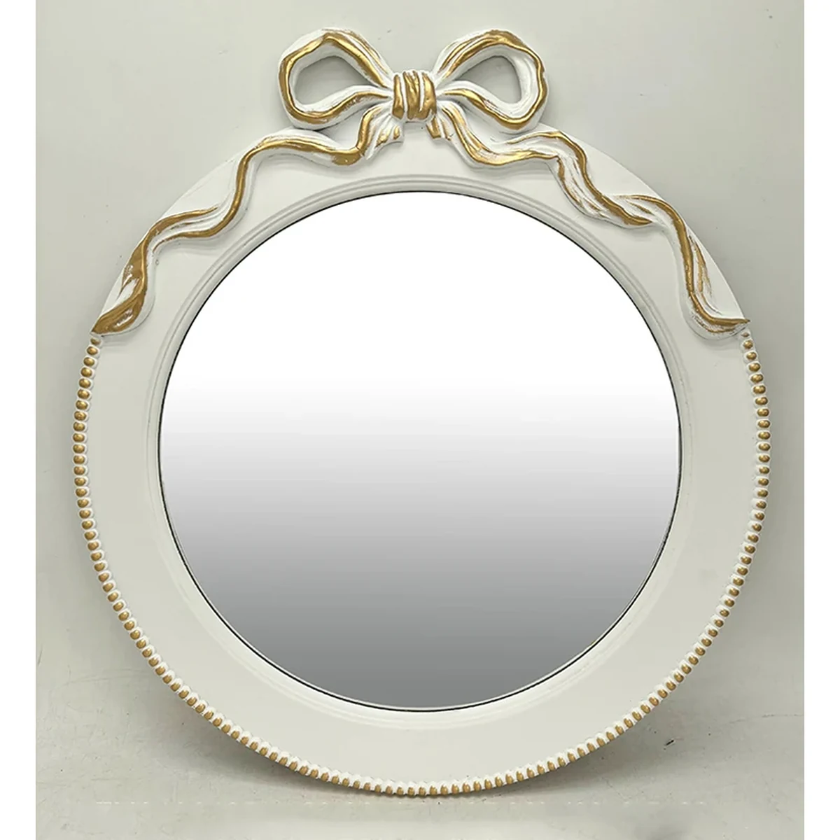 European Solid Wood Round Round Wall Mirror