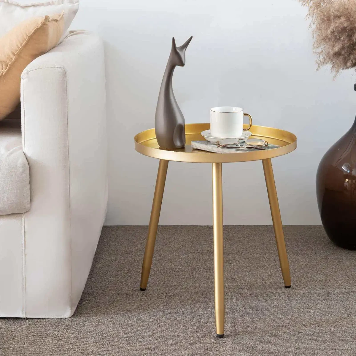 Modern Metal Round Coffee Accent Table
