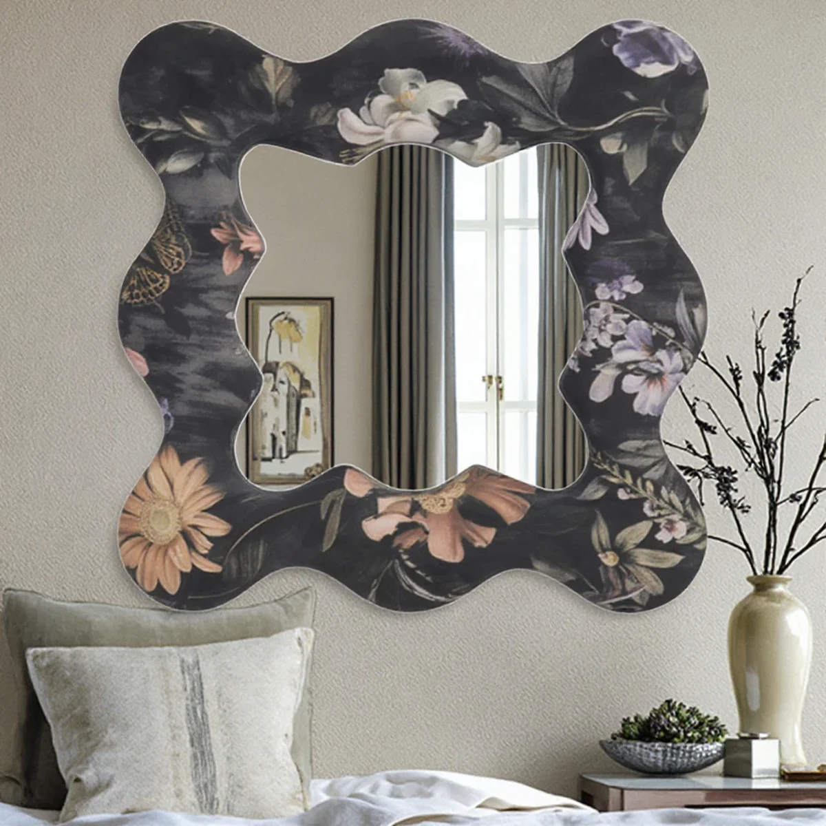 Modern Solid Wood Wall Mirror