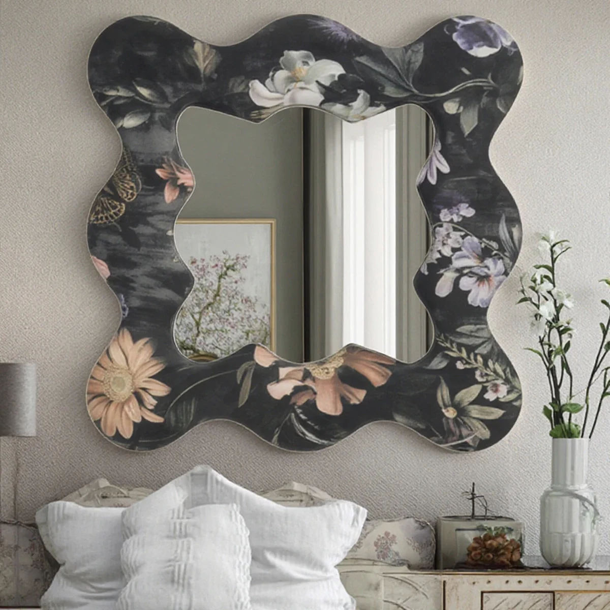 Modern Solid Wood Wall Mirror