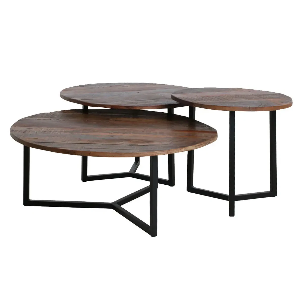Modern Solid Wood Round Coffee Accent Table