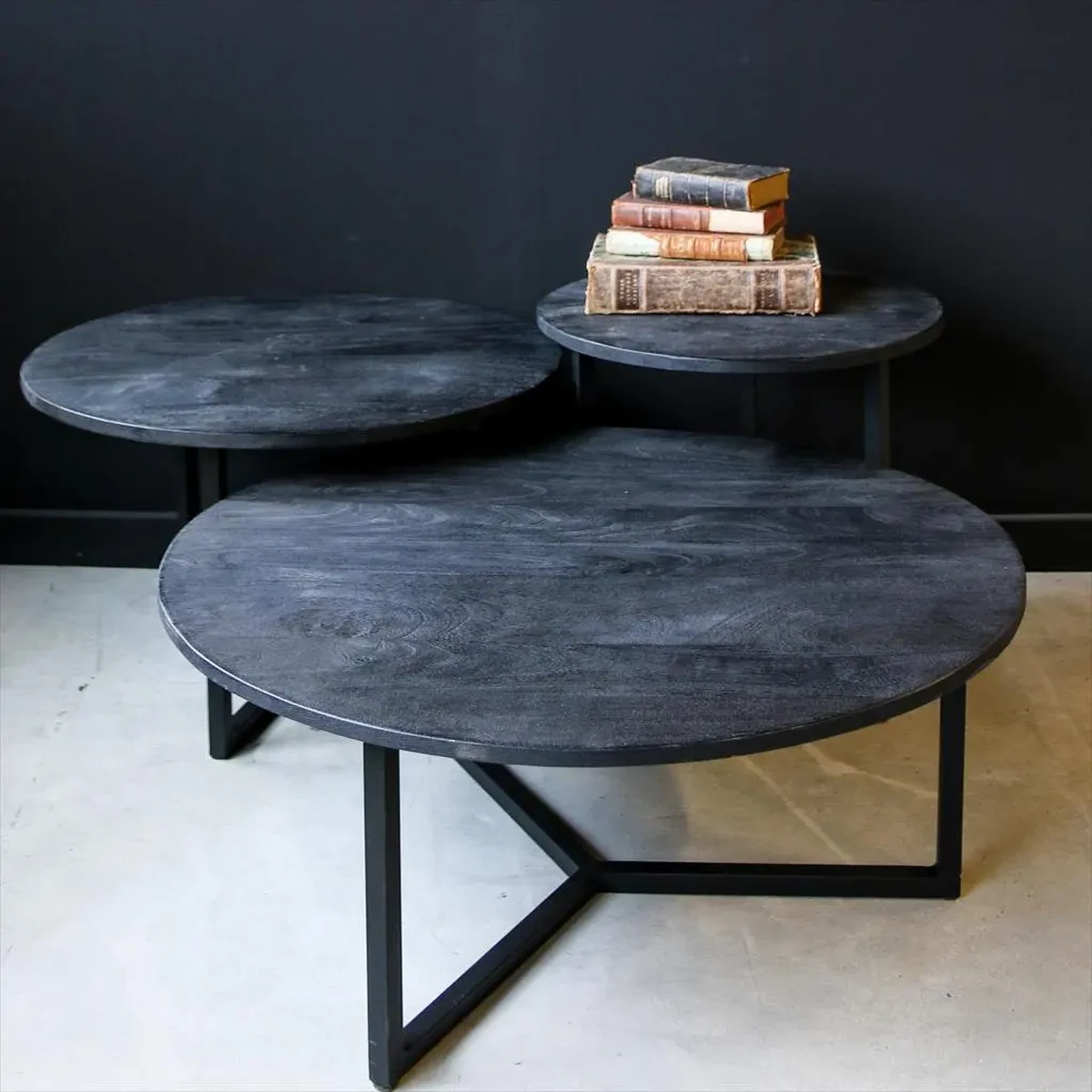 Modern Solid Wood Round Coffee Accent Table