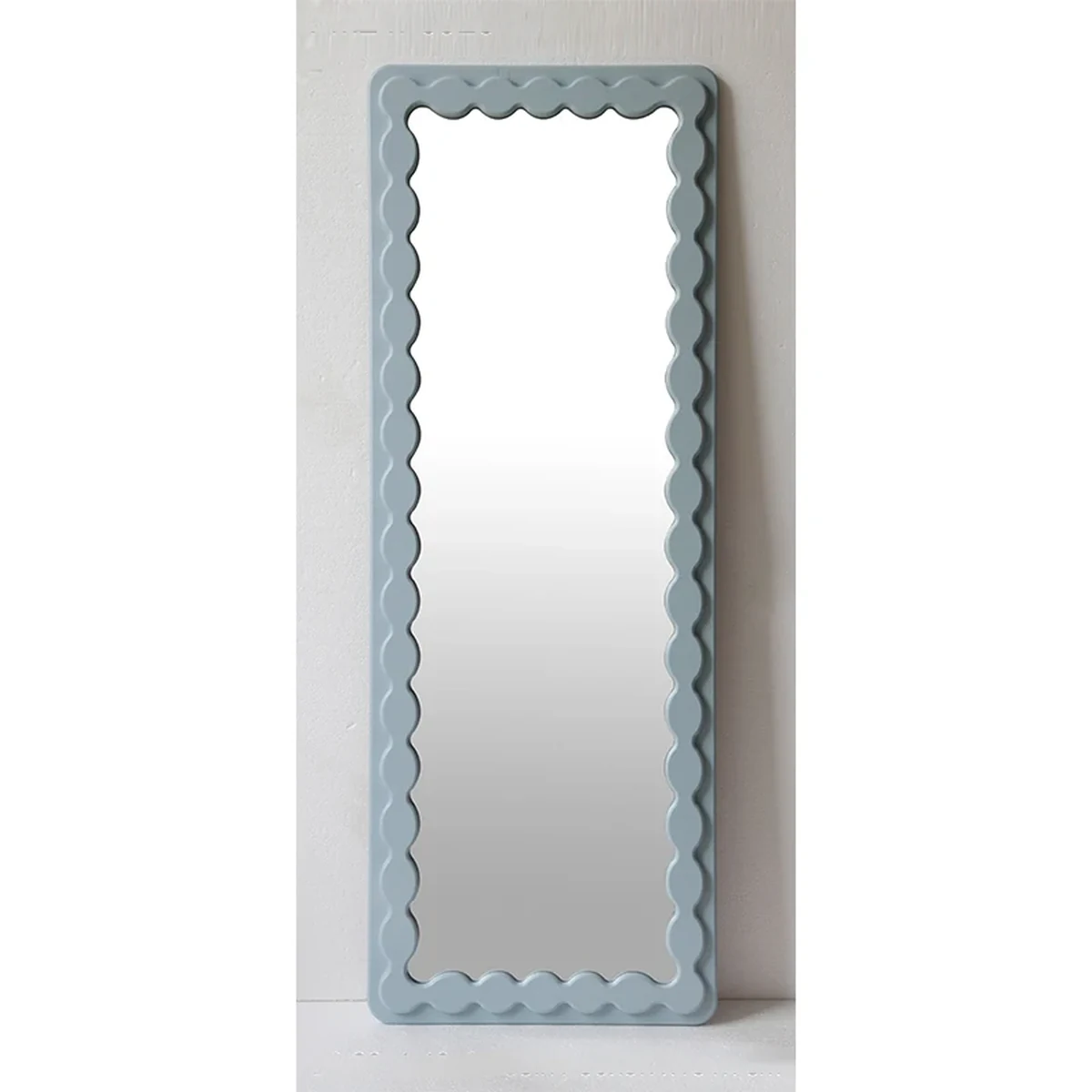 Modern Solid Wood Wavy Wall Mirror