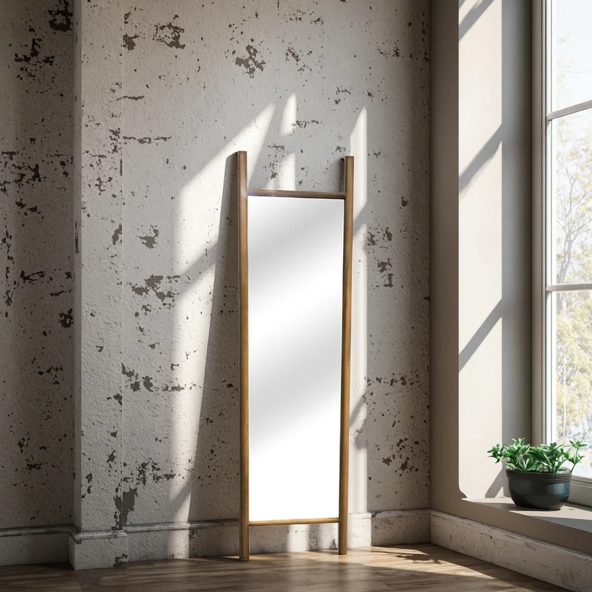 Farmhouse Solid Wood Rectangle Full-Length Mirror