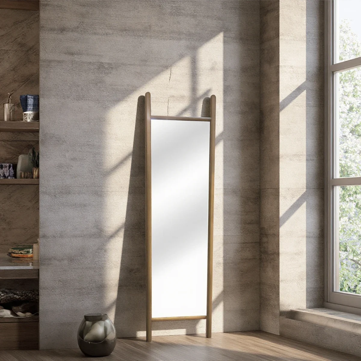 Farmhouse Solid Wood Rectangle Full-Length Mirror