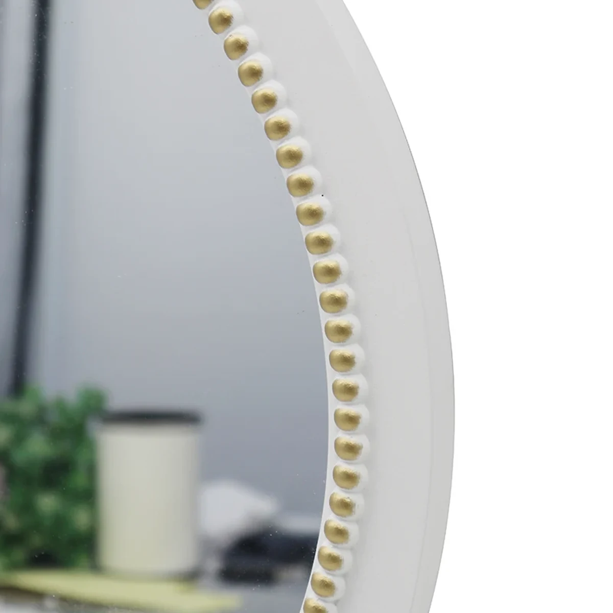 European Solid Wood Round Round Wall Mirror