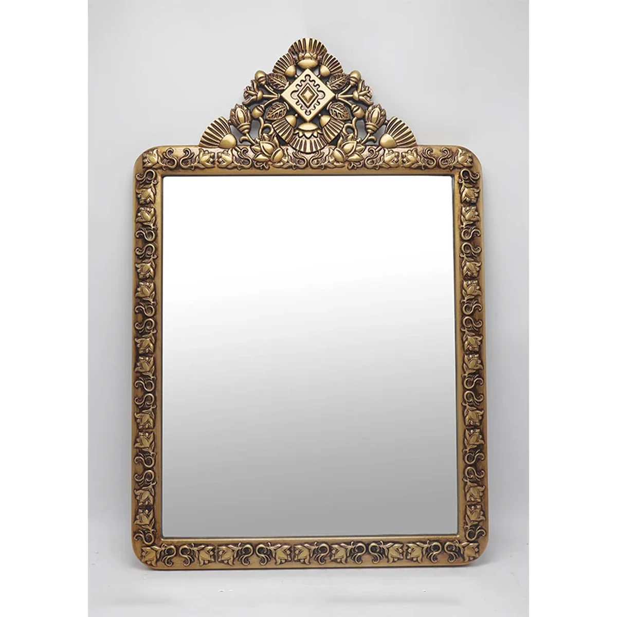 Vintage Solid Wood Carved Wall Mirror