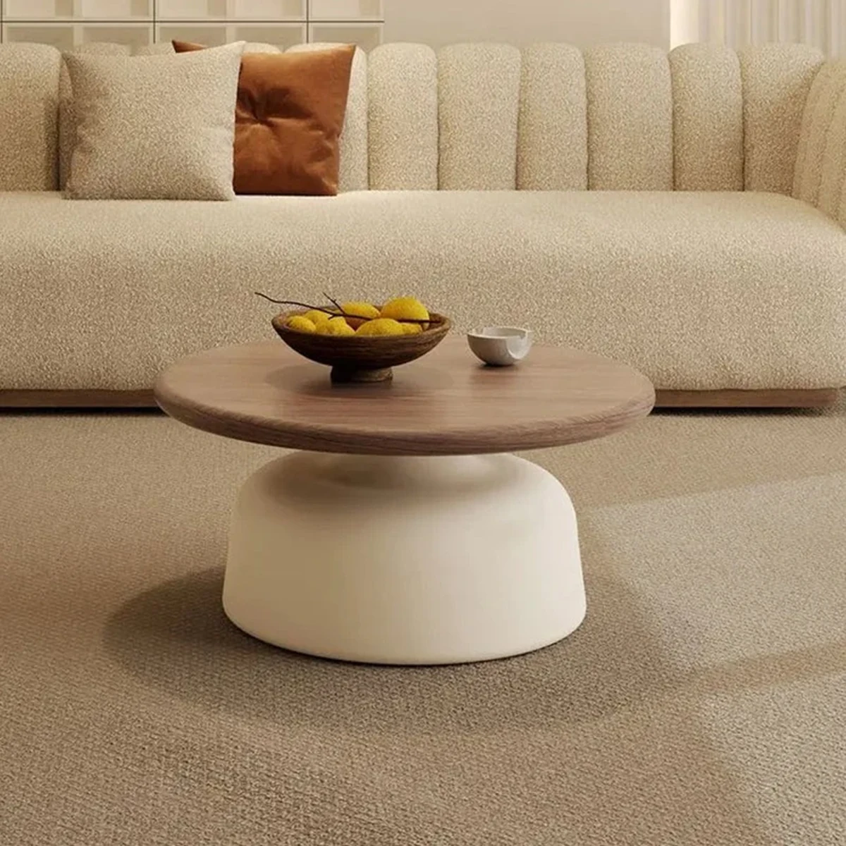 Nordic Solid Wood Round Coffee Accent Table