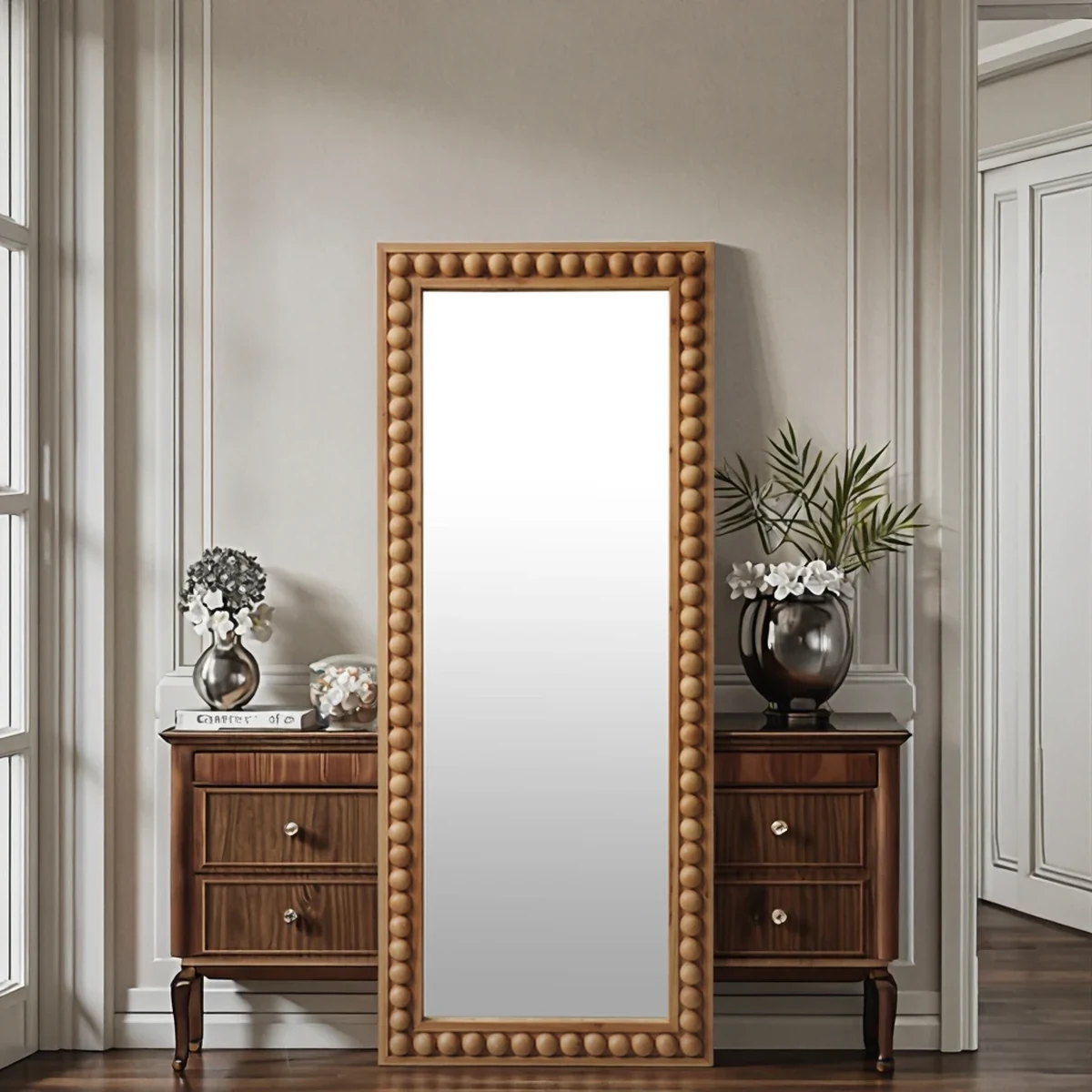 Farmhouse Solid Wood Wall Mirror
