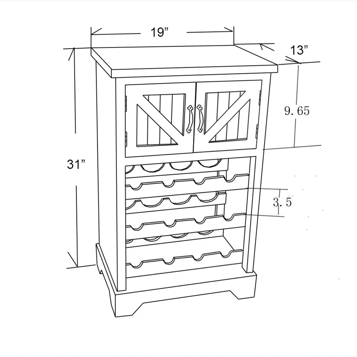 Classic Solid Wood Side Wine Rack