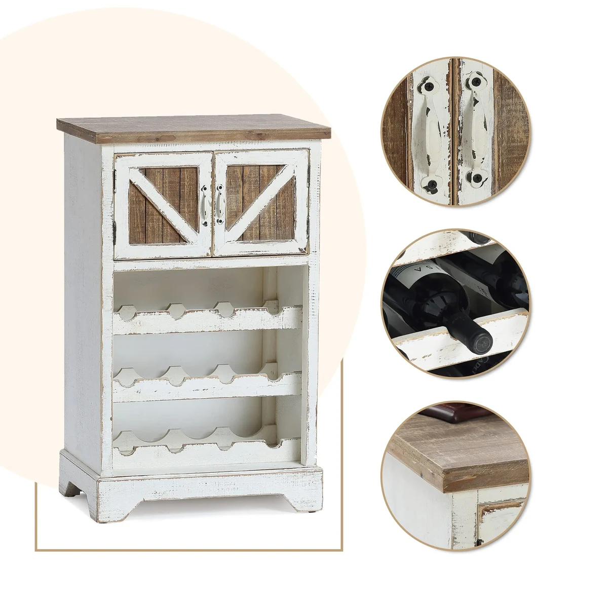 Classic Solid Wood Side Wine Rack