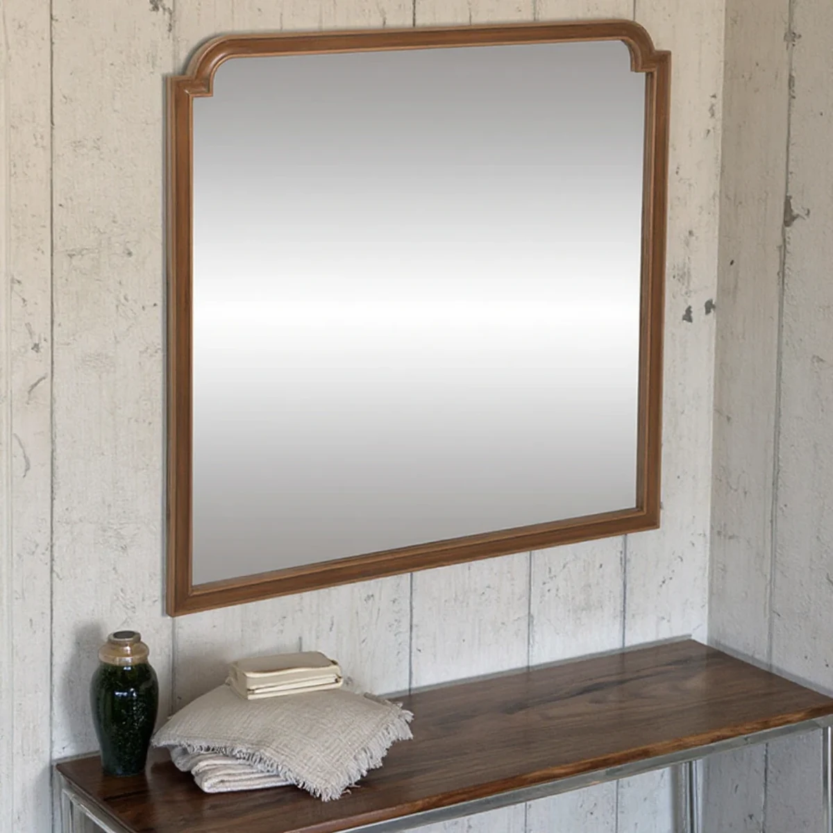 Rustic Solid Wood Wall Mirror