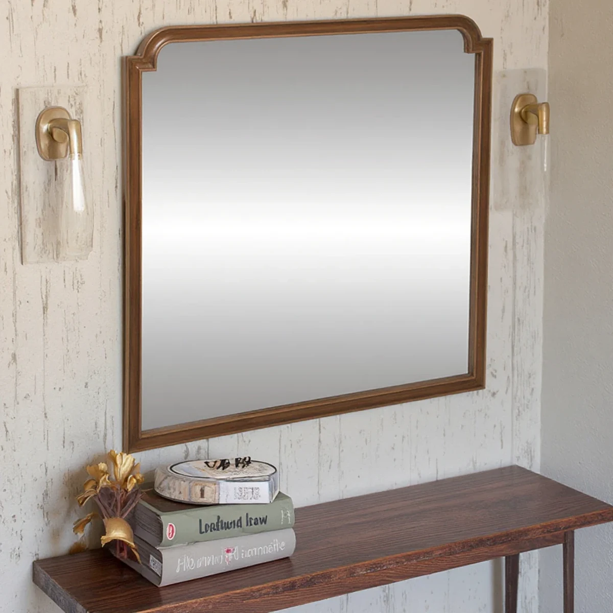 Rustic Solid Wood Wall Mirror