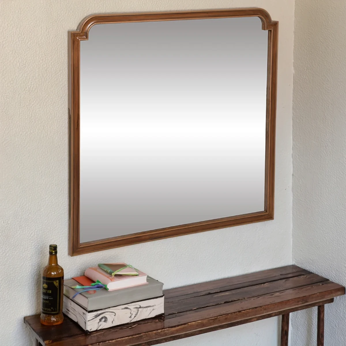 Rustic Solid Wood Wall Mirror