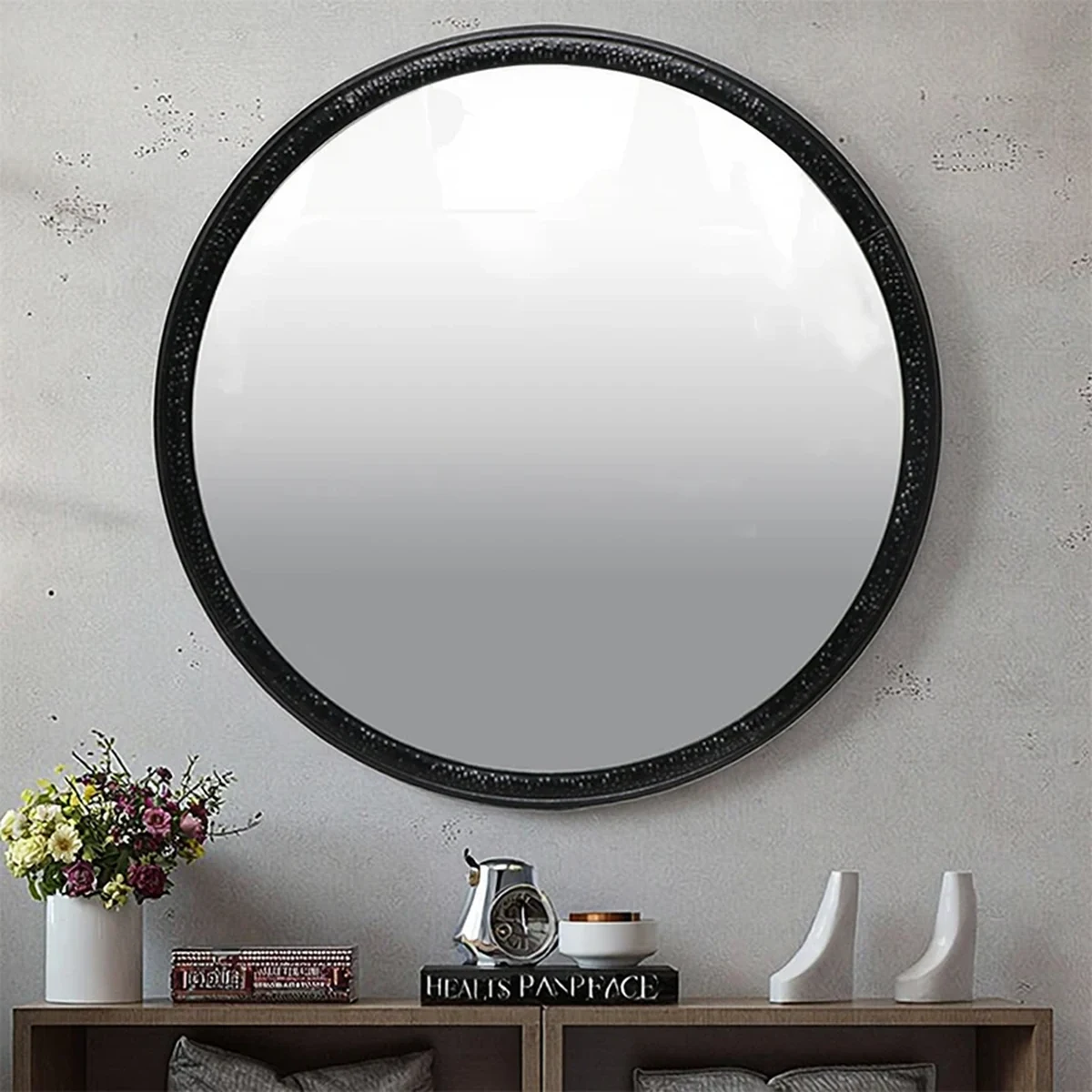 Modern Metal Round Round Wall Mirror