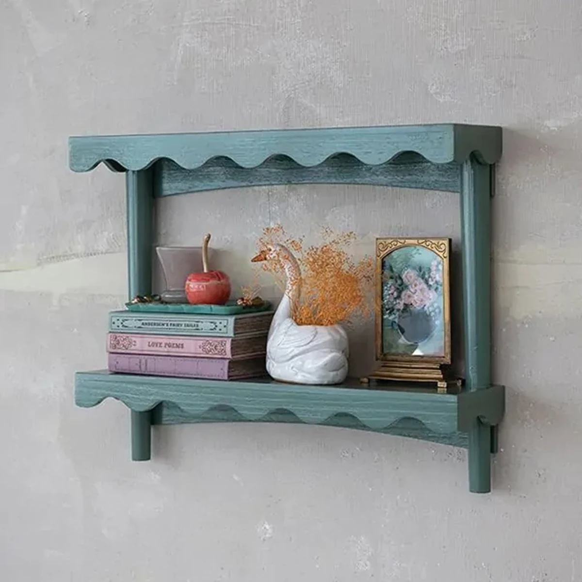 Vintage Solid Wood Floating Wall Shelf