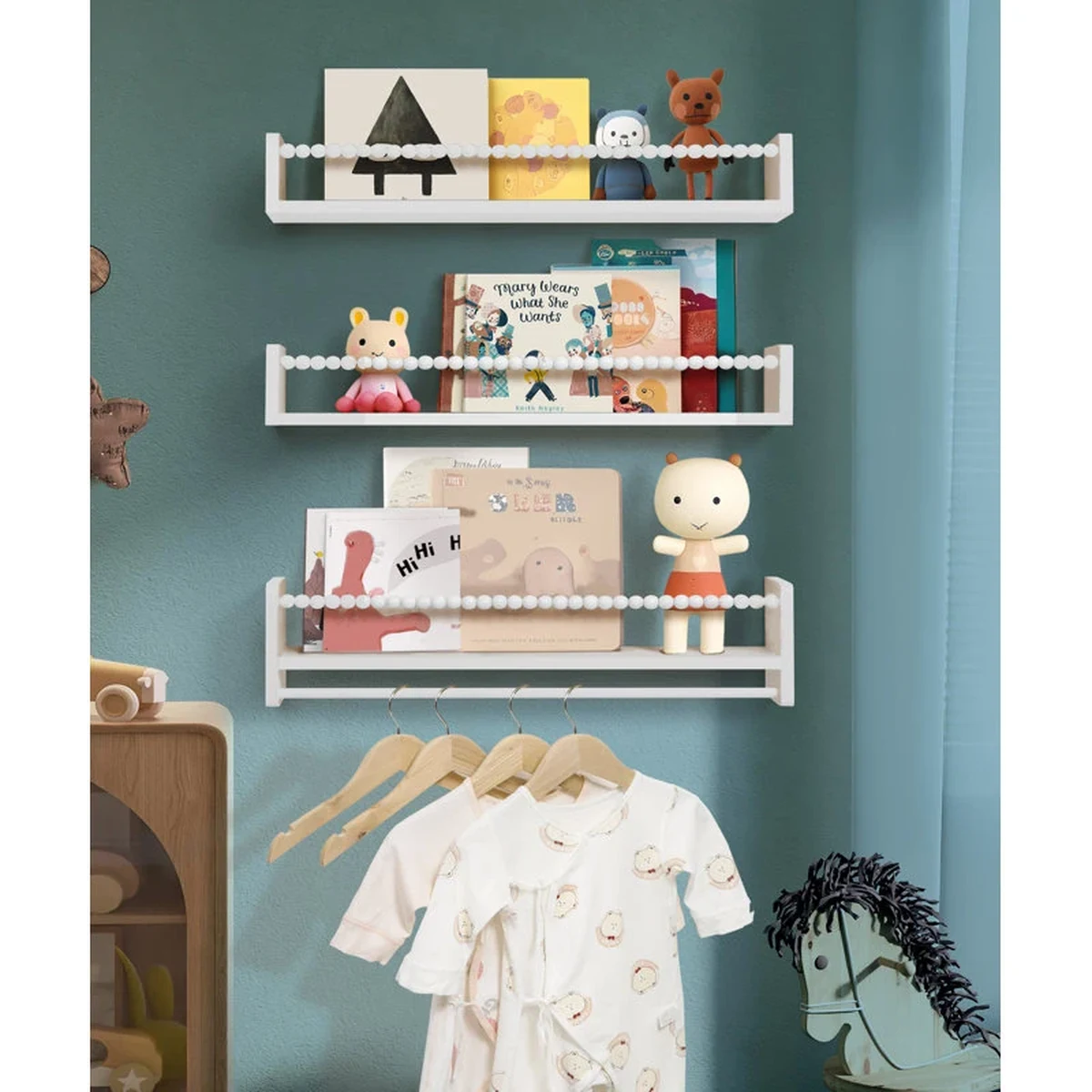 Nordic Solid Wood Floating Floating Wall Shelf