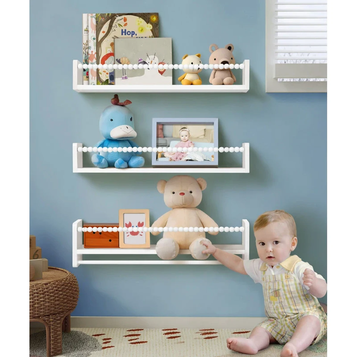 Nordic Solid Wood Floating Floating Wall Shelf