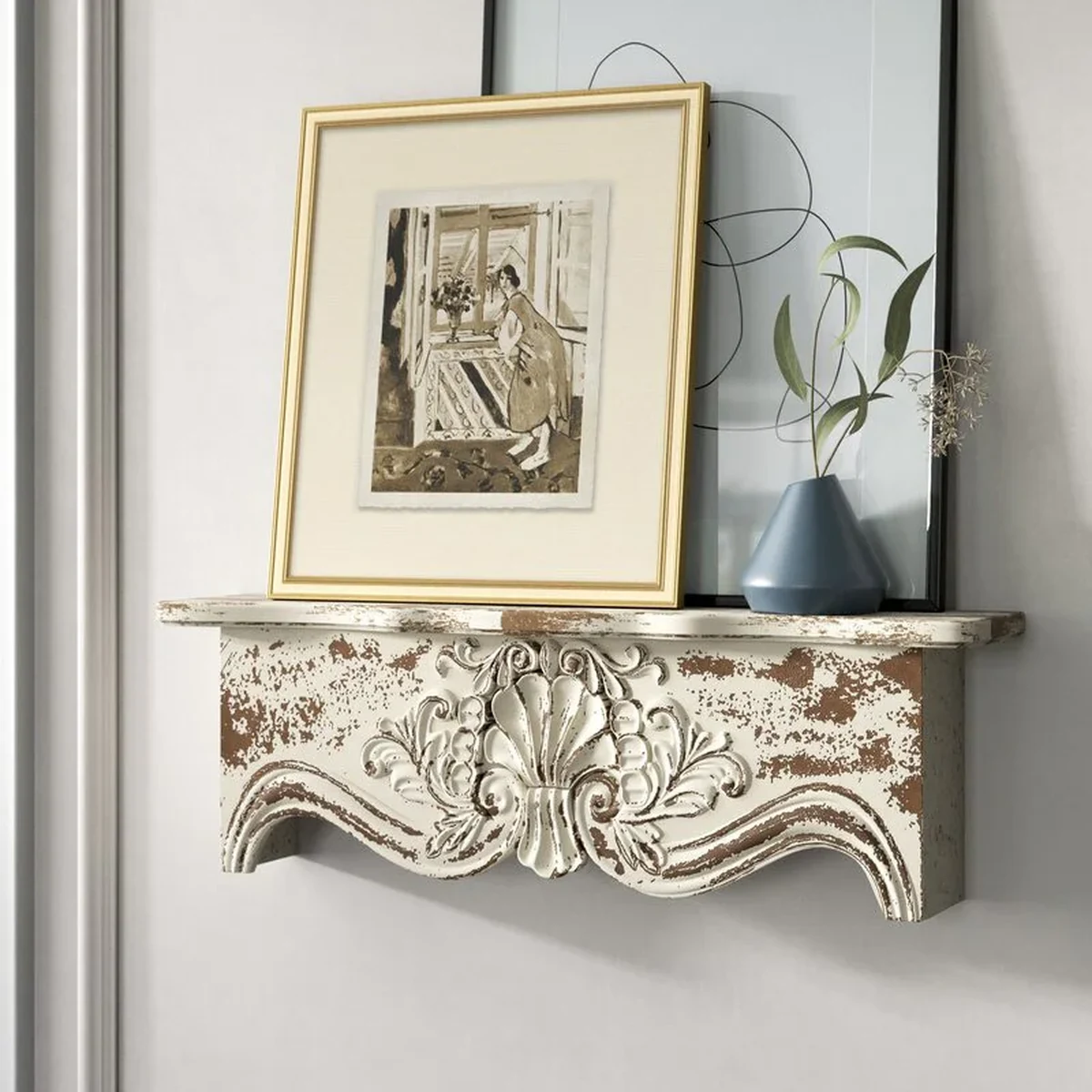 Vintage Solid Wood Floating Wall Shelf