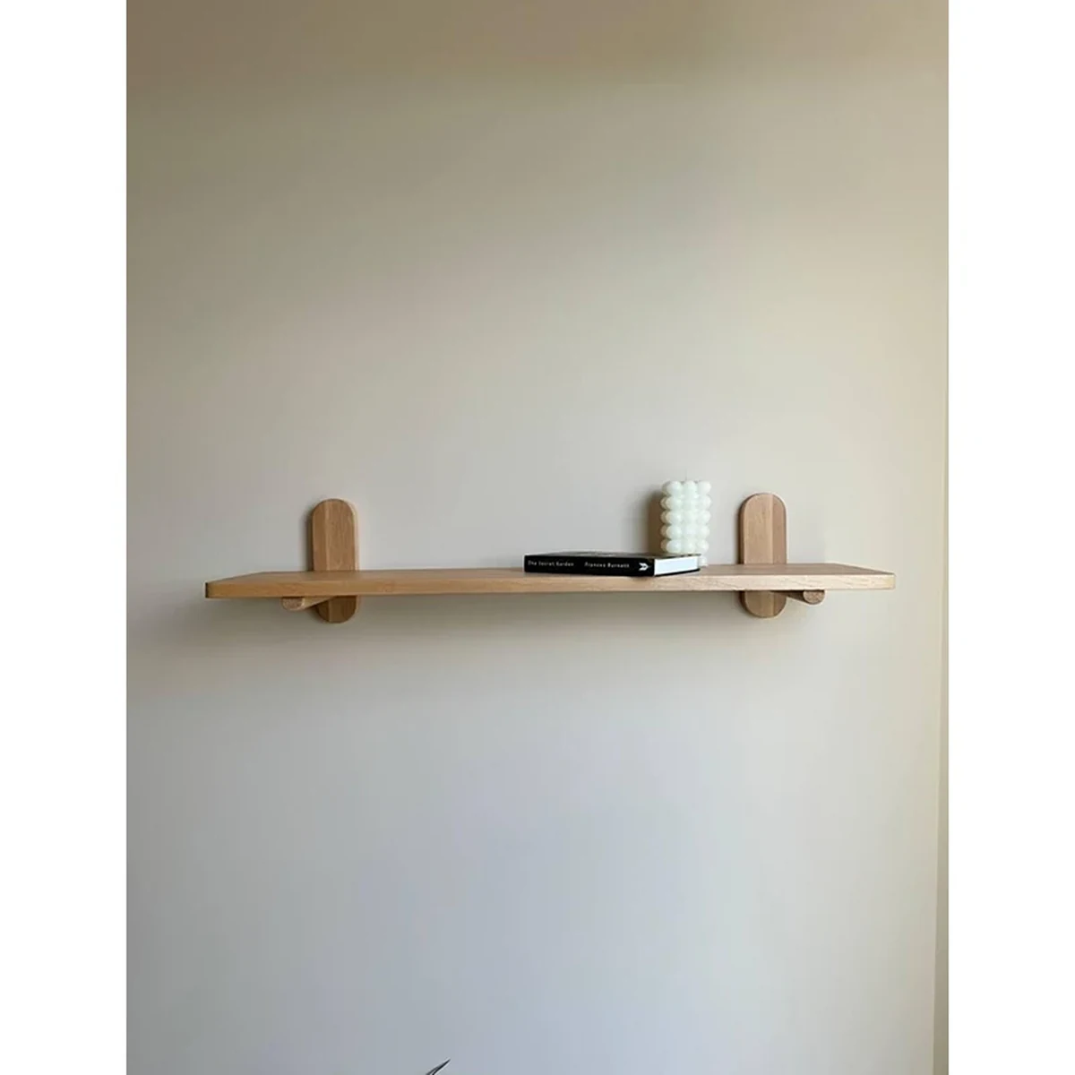 Farmhouse Solid Wood Round Floating Wall Shelf