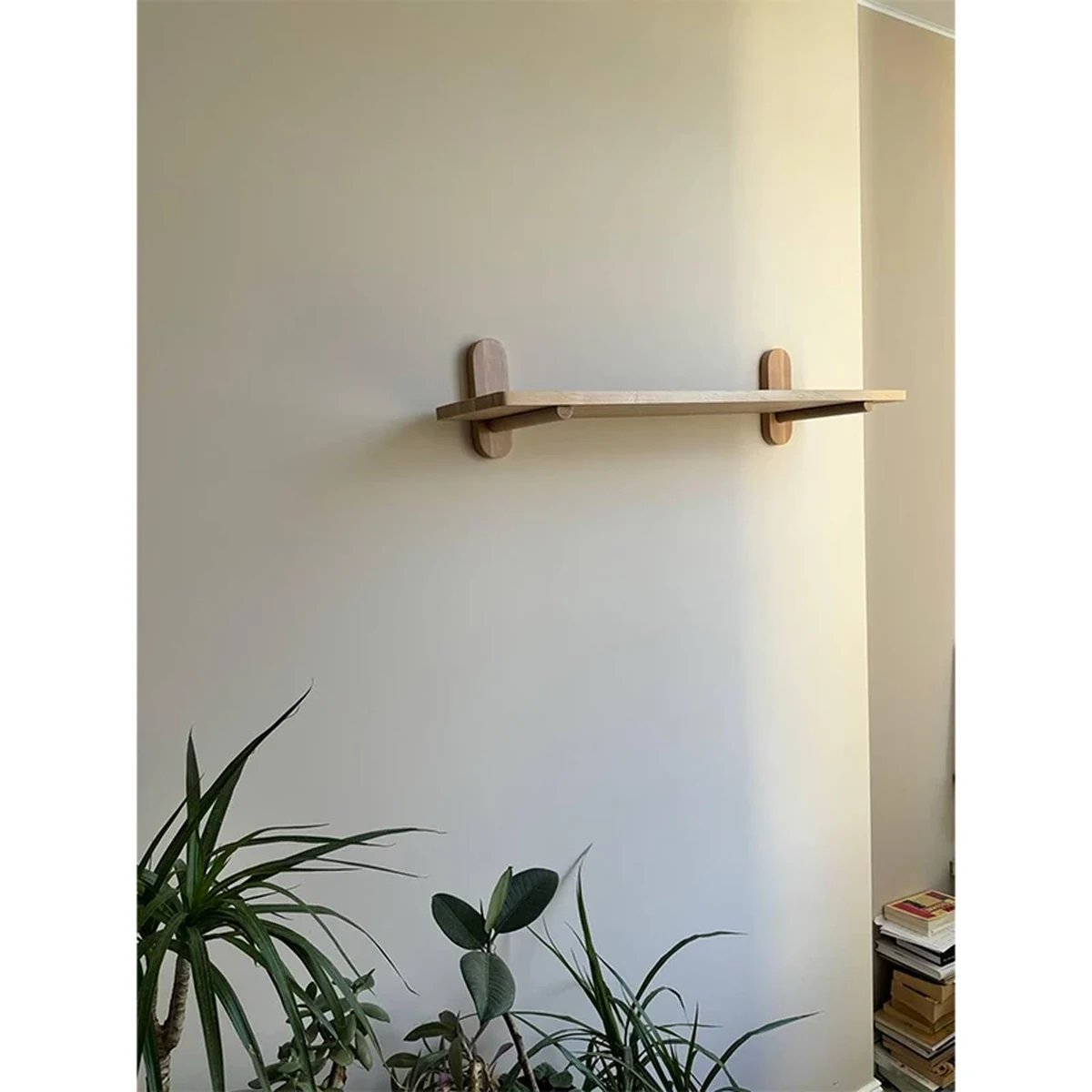 Farmhouse Solid Wood Round Floating Wall Shelf