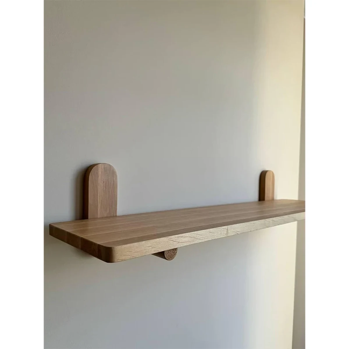 Farmhouse Solid Wood Round Floating Wall Shelf