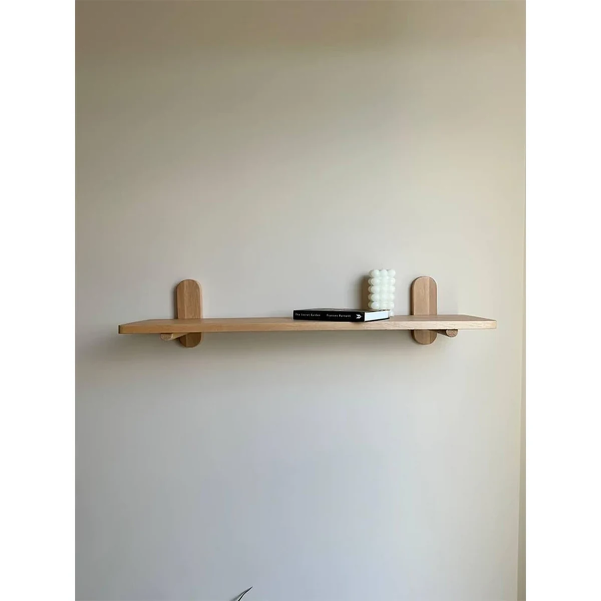 Farmhouse Solid Wood Round Floating Wall Shelf
