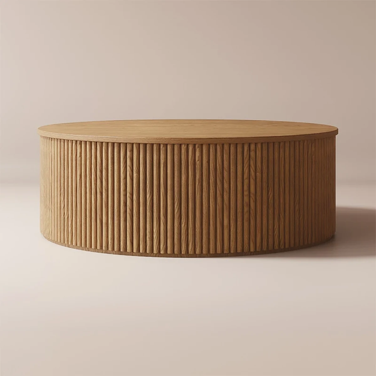 Farmhouse Solid Wood Round Coffee Accent Table