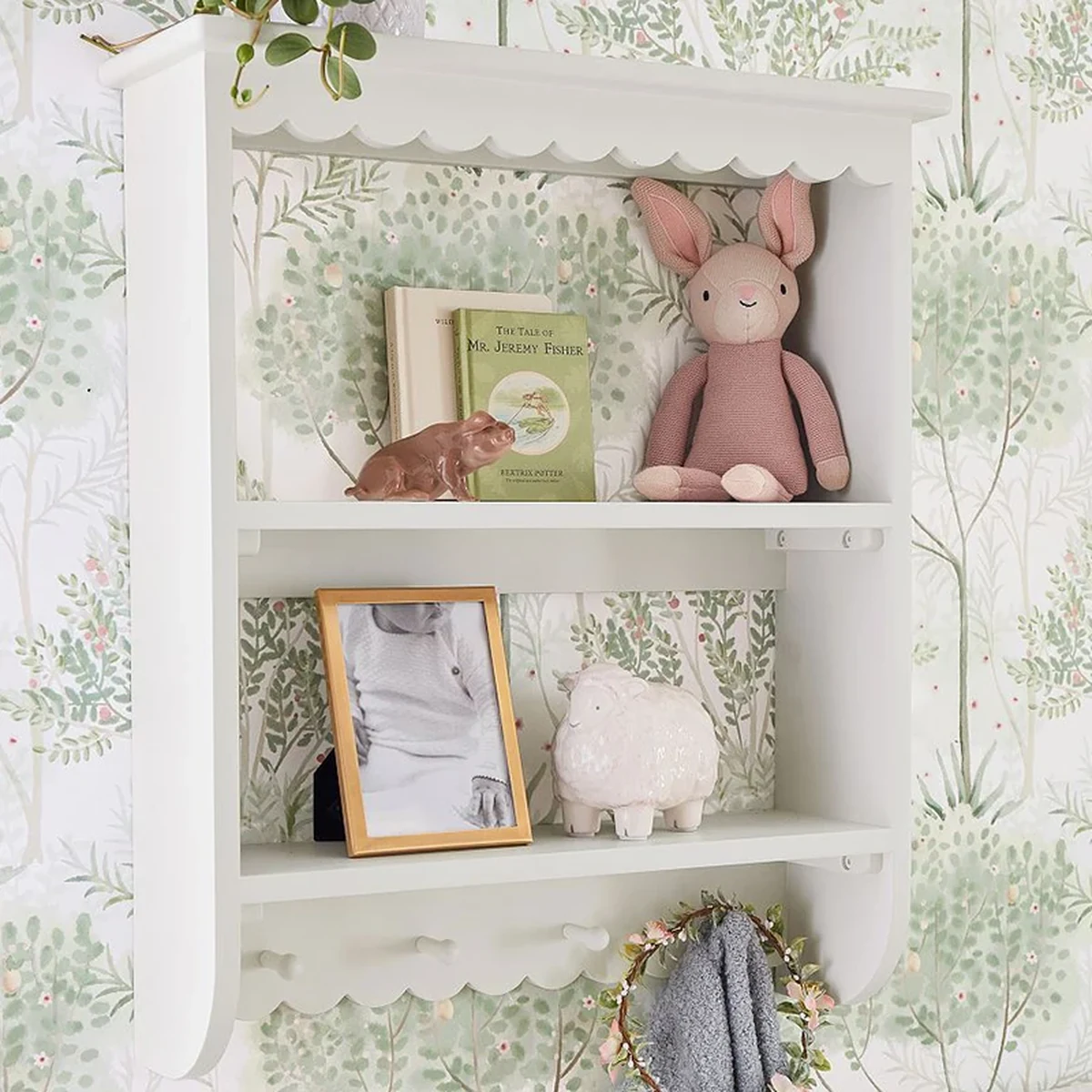 Antique Solid Wood Floating Wall Shelf