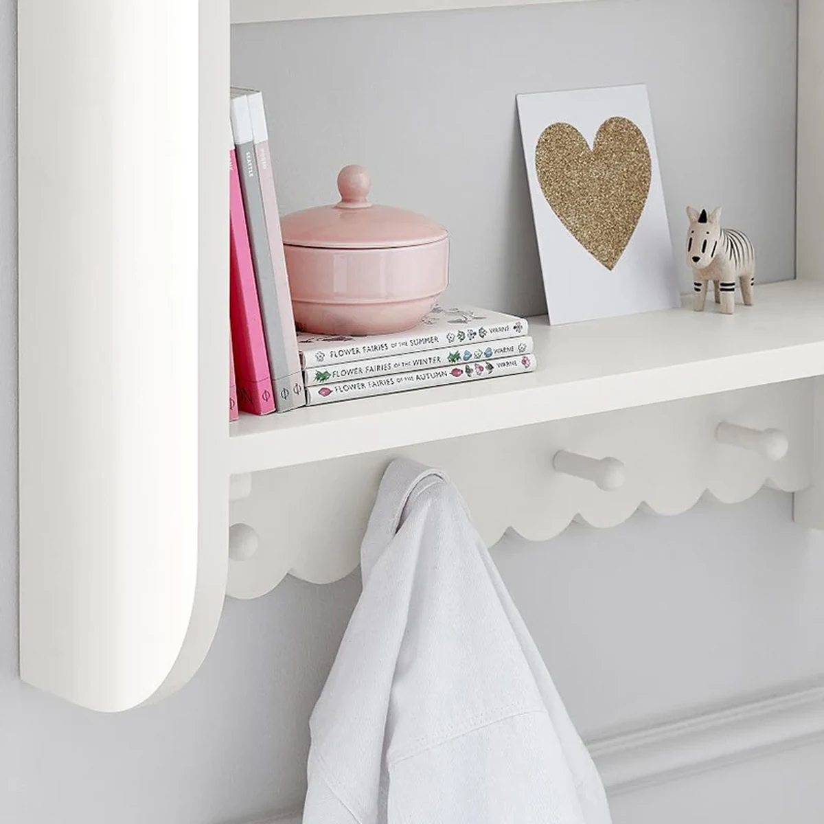Antique Solid Wood Floating Wall Shelf