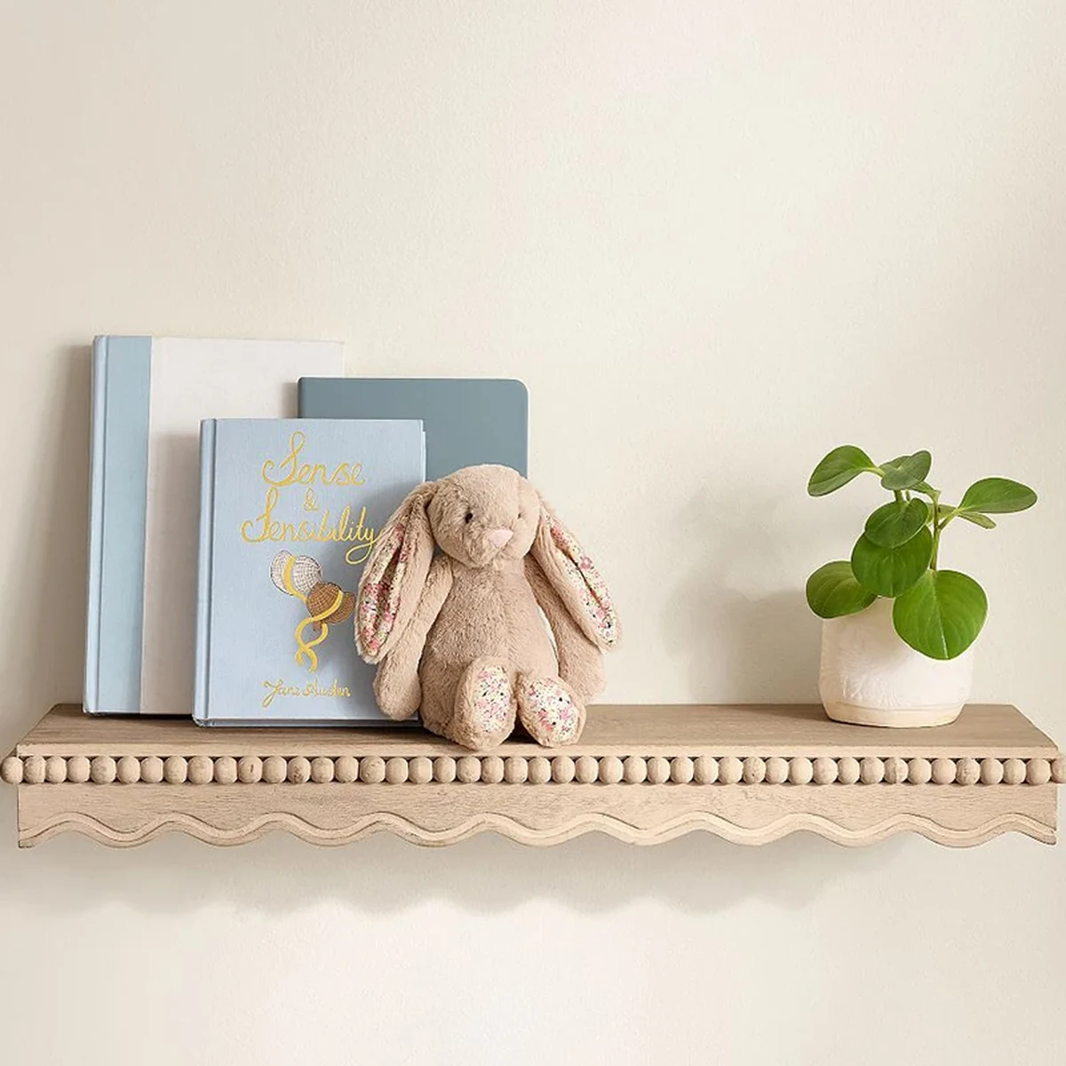 Farmhouse Solid Wood Floating Floating Wall Shelf