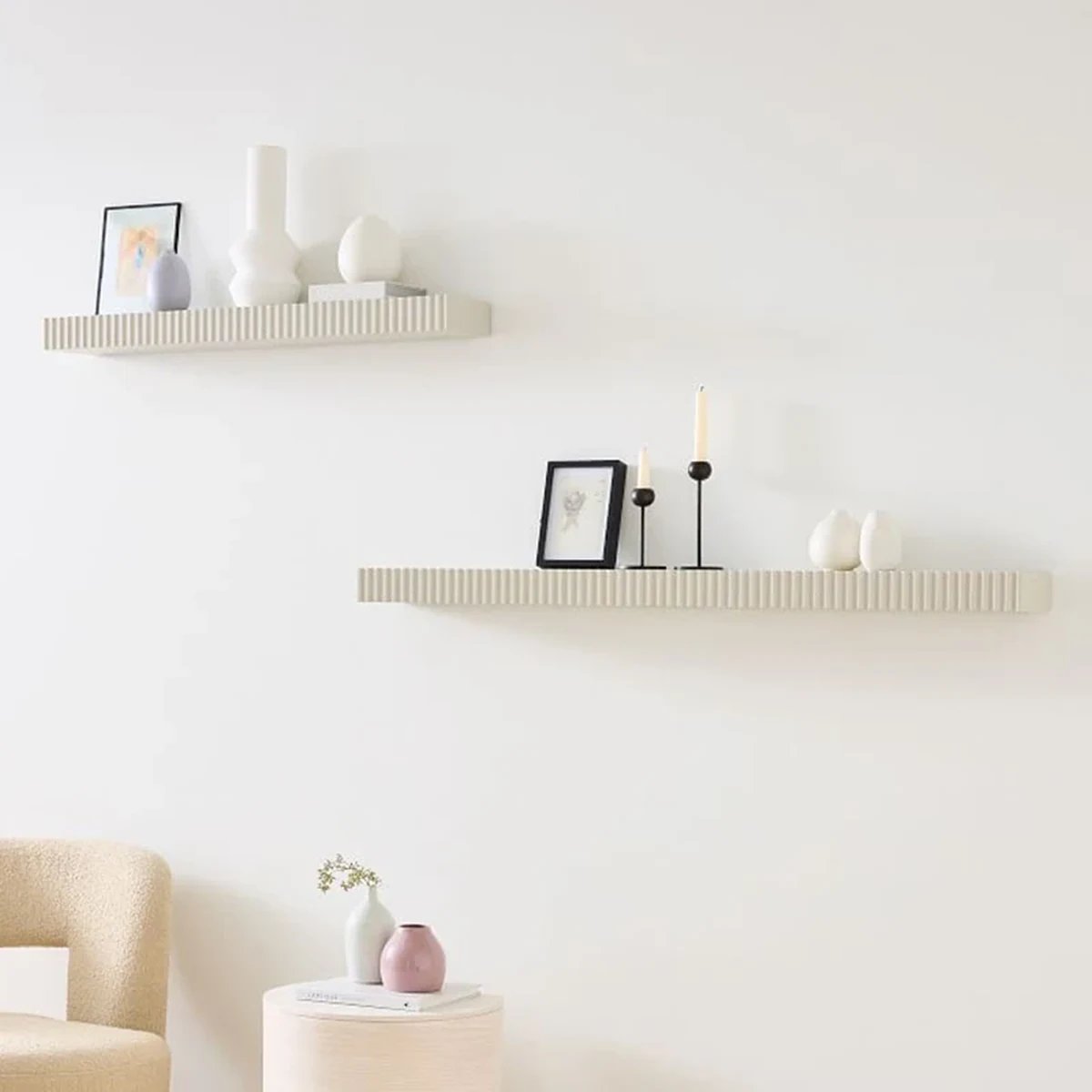 Rustic Solid Wood Floating Wall Shelf