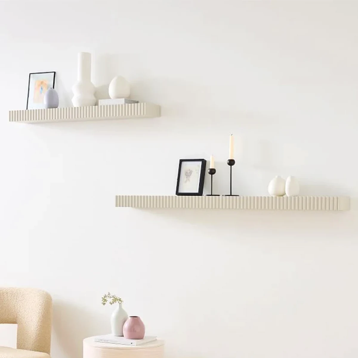 Rustic Solid Wood Floating Wall Shelf