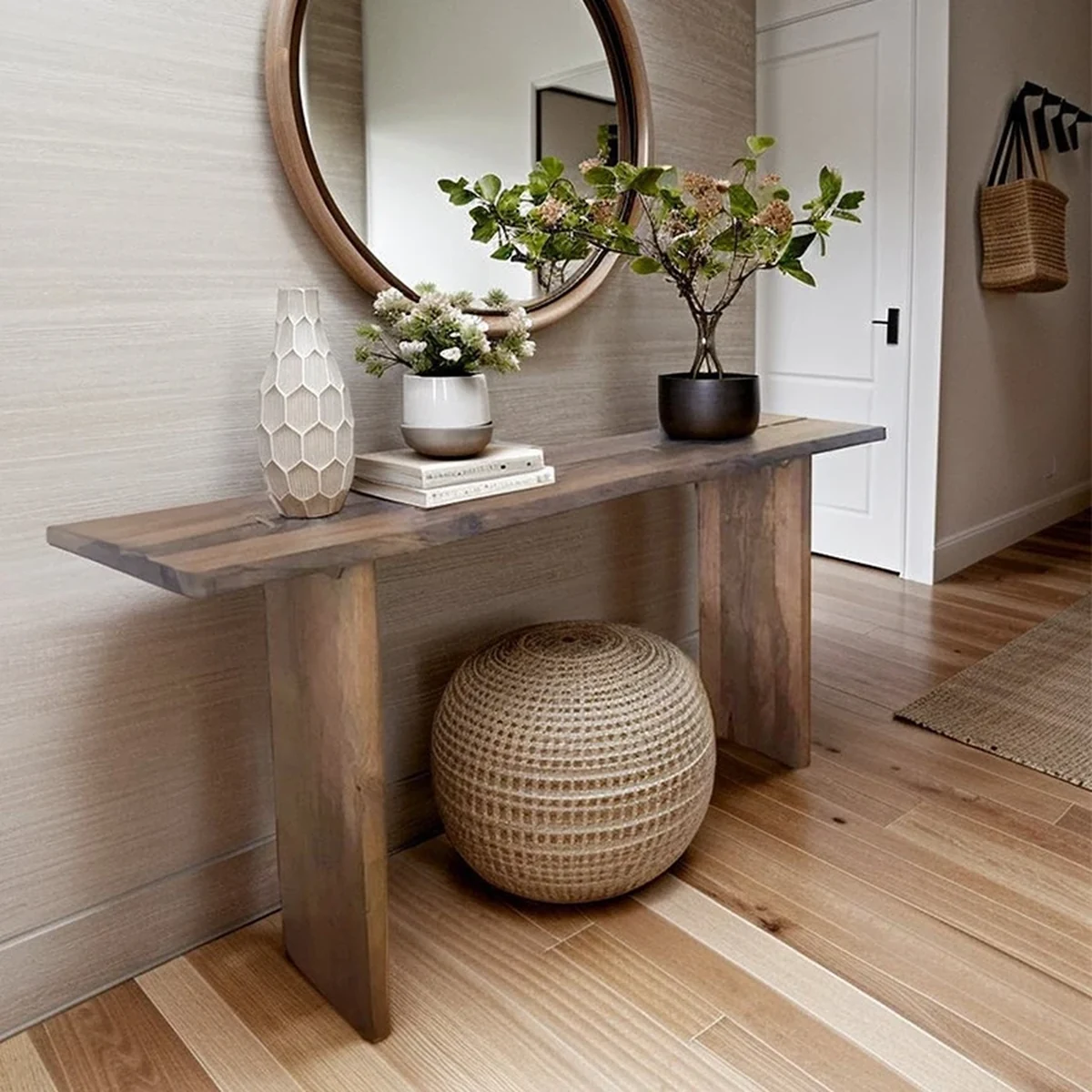 Farmhouse Solid Wood Console Accent Table