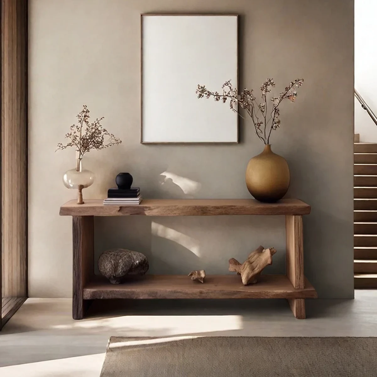 Farmhouse Solid Wood Console Accent Table