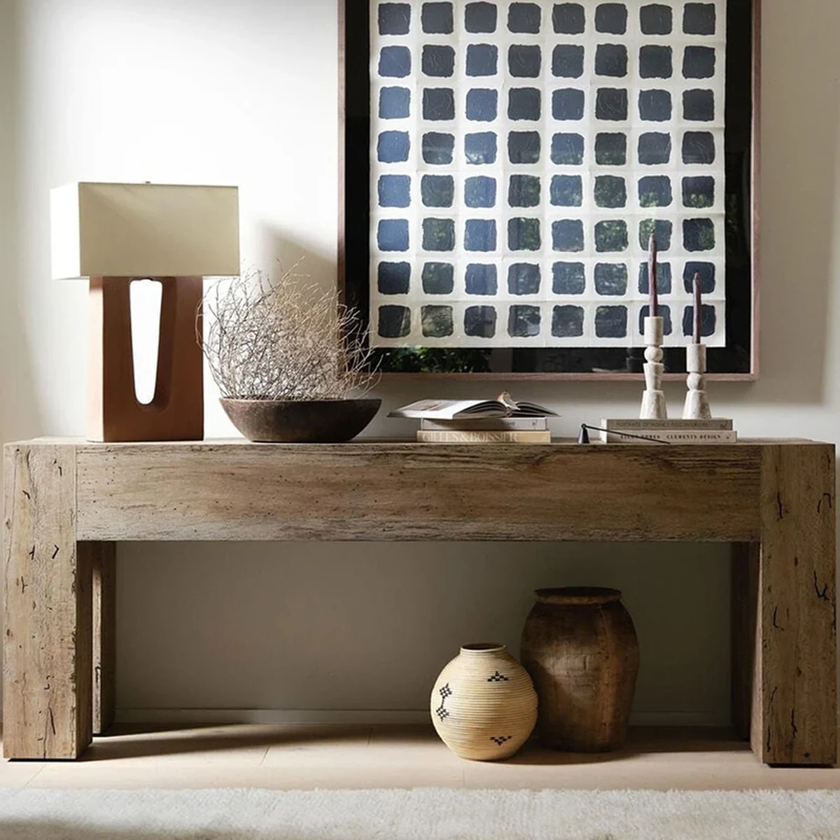 Farmhouse Solid Wood Console Accent Table