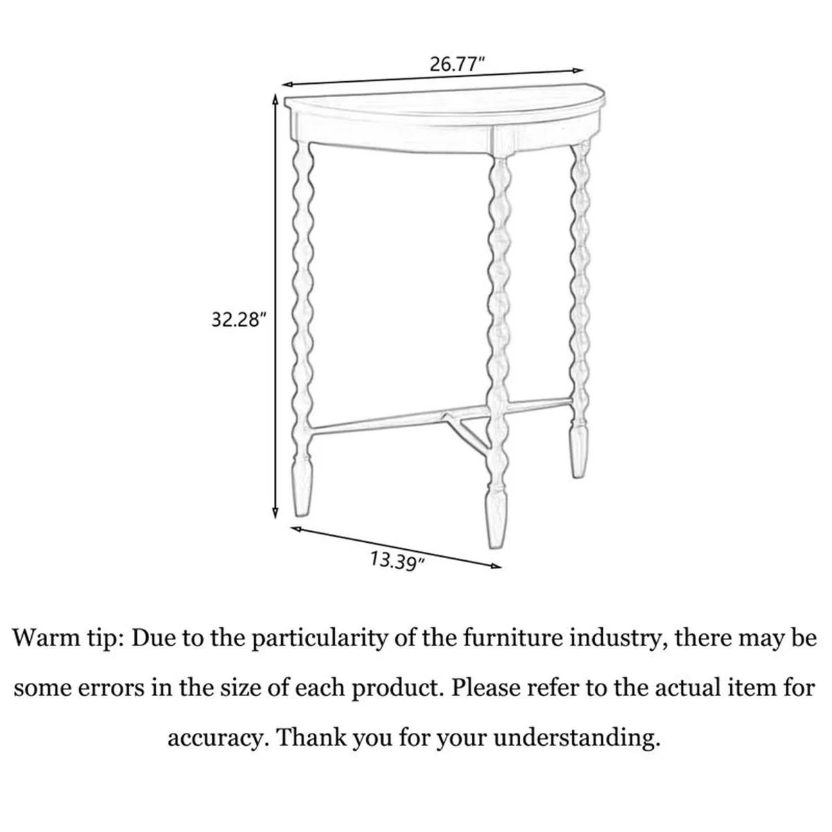 Vintage Solid Wood Console Accent Table
