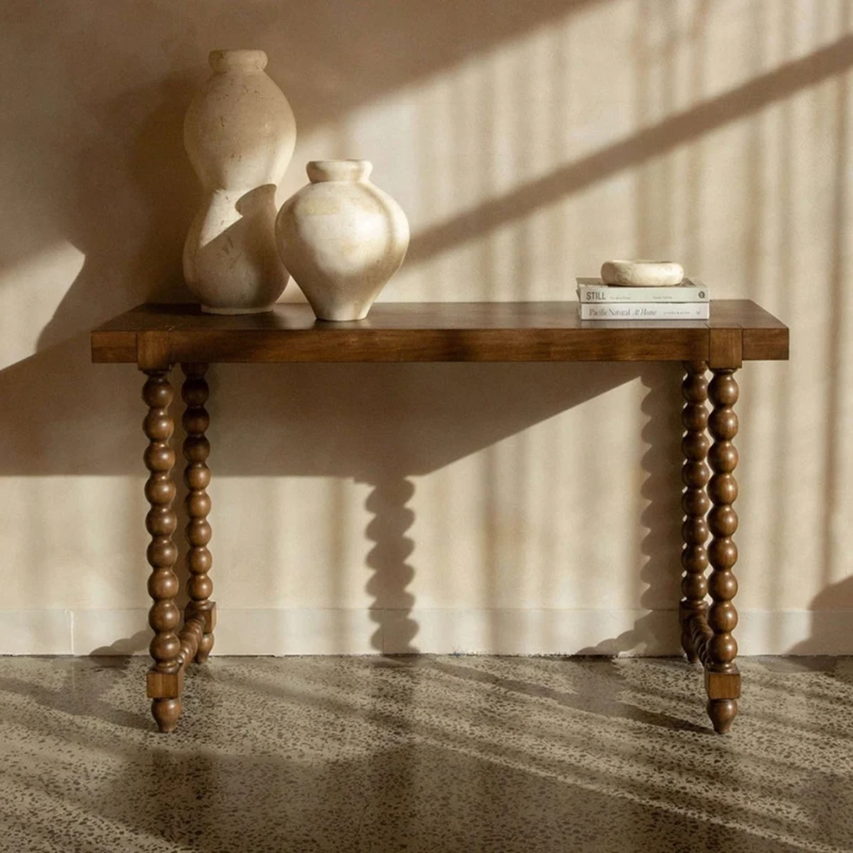 Rustic Solid Wood Rectangle Console Accent Table