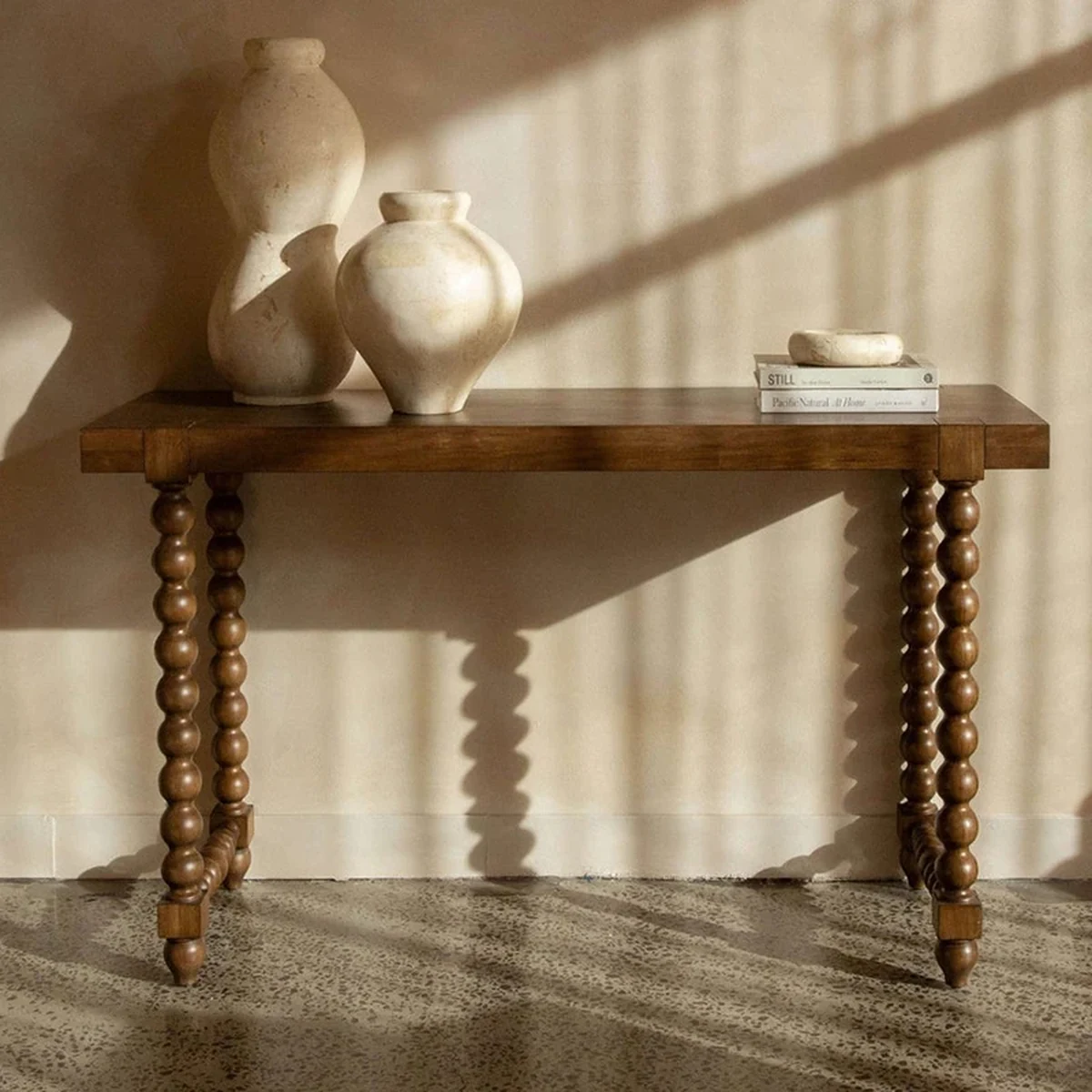 Rustic Solid Wood Rectangle Console Accent Table
