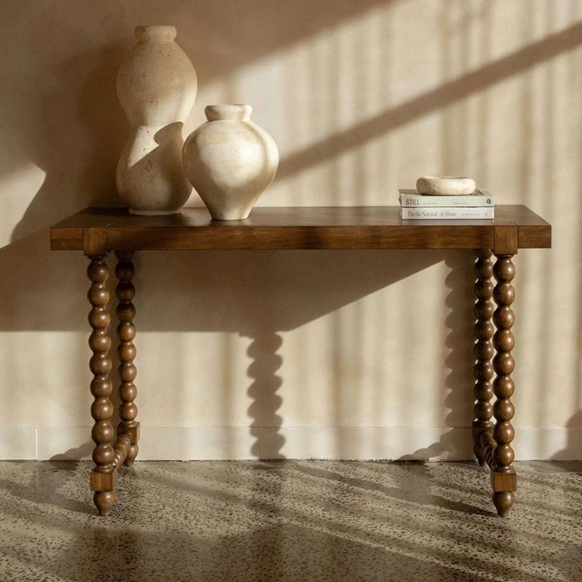Rustic Solid Wood Rectangle Console Accent Table