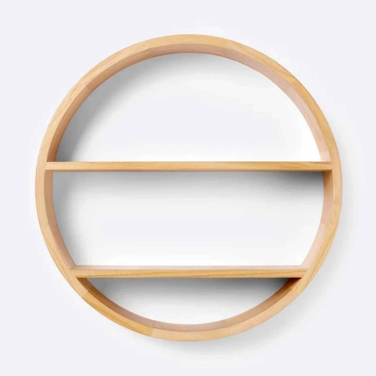 Farmhouse Solid Wood Round Floating Floating Wall Shelf