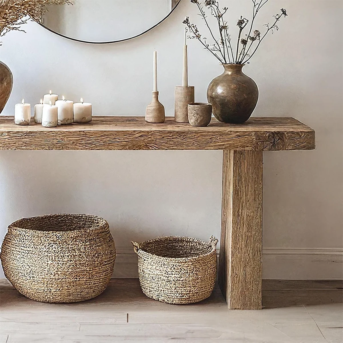 Farmhouse Solid Wood Console Side Accent Table