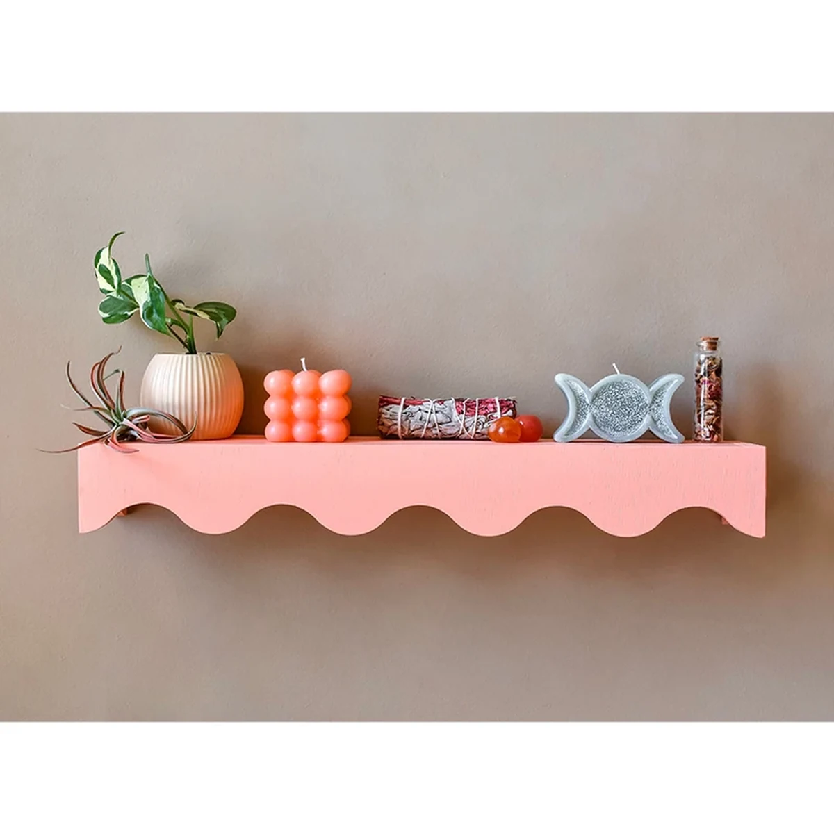 Modern Solid Wood Floating Floating Wall Shelf