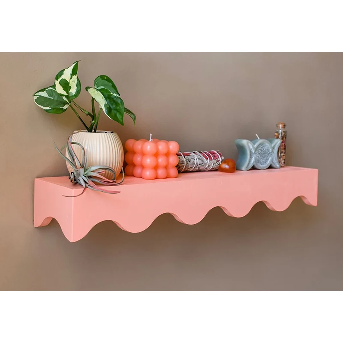 Modern Solid Wood Floating Floating Wall Shelf