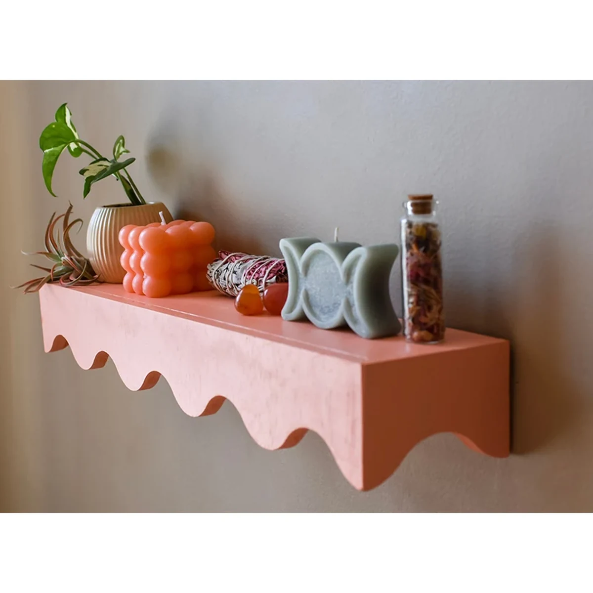 Modern Solid Wood Floating Floating Wall Shelf